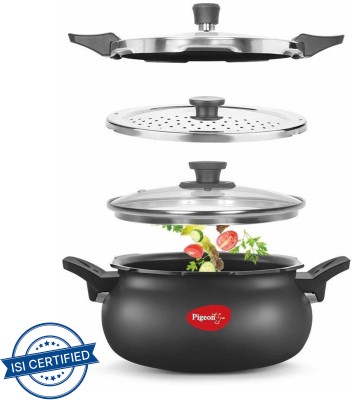 Pigeon Super Cooker and 5 L Outer Lid Induction Bottom Pressure Cooker(Hard Anodized)