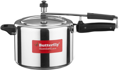 Butterfly Standard Plus 5 L Inner Lid Induction Bottom Pressure Cooker(Aluminium)