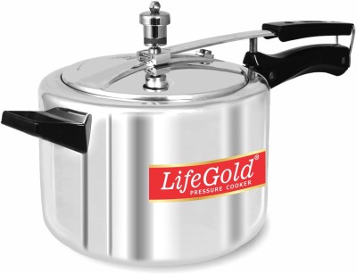 Life Gold Aluminium Inner Lid Gas Stove Compatible 5 L Inner Lid Pressure Cooker(Aluminium)