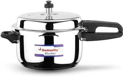 Butterfly present Blueline 5 liter capacity stainless steel 5 L Outer Lid Induction Bottom Pressure Cooker(Stainless Steel)