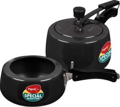 Pigeon Special Cook Plus 2 L, 3 L Inner Lid Induction Bottom Pressure Cooker(Hard Anodized)