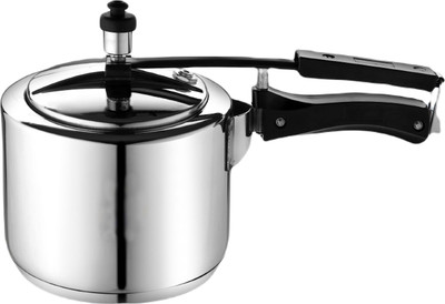CookAid Stainless Steel 2 Litre Induction Compatible Inner Lid Pressure Cooker 2 L Inner Lid Induction Bottom Pressure Cooker(Stainless Steel)