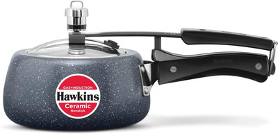 Hawkins Ceramic Nonstick Granite Contura shaped 1.5 L Inner Lid Induction Bottom Pressure Cooker(Aluminium)