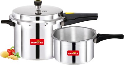 Rasoiya Plus Ragular Base 5 L, 3 L Outer Lid Pressure Cooker & Pressure Pan(Aluminium)