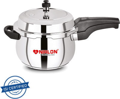 NIRLON Sandwich Friendly 5 L Outer Lid Induction Bottom Pressure Cooker(Stainless Steel)