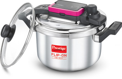 Prestige Flip-On Tri-Ply 5 L Outer Lid Induction Bottom Pressure Cooker(Stainless Steel)