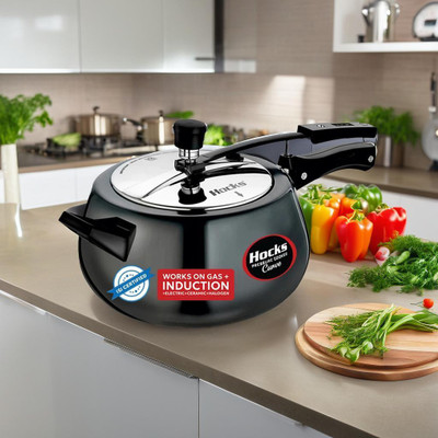 Hocks Black Curve 6.5 L Inner Lid Induction Bottom Pressure Cooker(Hard Anodized)