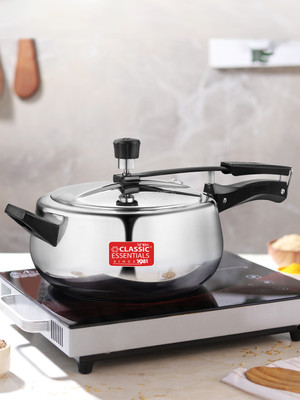 Classic Essentials Triply Concave Inner Lid Pressure Cooker 5 L | ISI-Certified 5 L Inner Lid Induction Bottom Pressure Cooker(Triply)