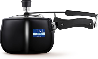 KENT Hard Anodised Cooker with SS Inner Lid 3L Induction Compatible (Black)(Hard Anodized)