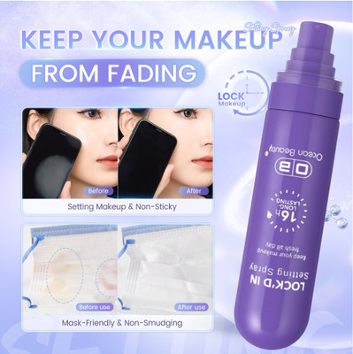 OCEAN BEAUTY Hydrating Matte Makeup Setting Spray | Long-Lasting Matte Finish Primer  - 100 ml(Transparent)