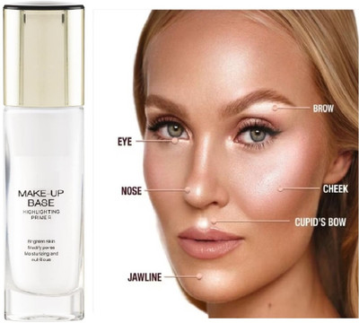 REIMICHI New Highlighting Primer Natural Glow Finish For Face Makeup Primer  - 40 ml(Pink tint)