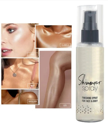 AFARAXIA Makeup Magic Shine Setting Spray With Lilium Skin Whitening Primer Fixer Primer  - 150 ml(Gold)