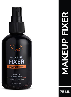 mila beaute Natural Makeup Fixer Non-Sticky Makeup Setting Spray Primer  - 75 ml(Clear)