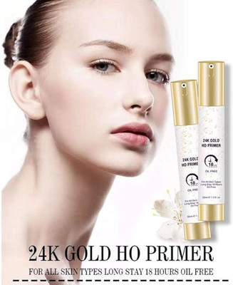 MYEONG Matte Pore Less 24K Gold Long Lasting Gel Oil Free Face Makeup Primer Combo Primer  - 60 ml(Transprent)