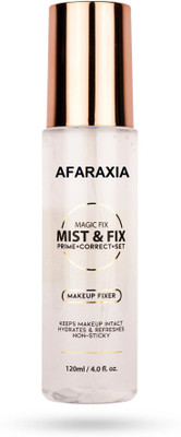 AFARAXIA Long lasting Misty Finish Professional Makeup Fixer Spray for Face makeup Primer  - 120 ml(TRANSPARENT)