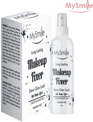 Mysmile Long Lasting Makeup Fixer Dewy Glow Look & Silk Matte Effect , Vitamin E Acetate Primer  - 100 ml(White)