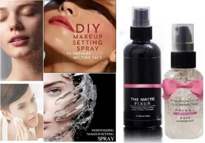 REIMICHI WATERPROOF FACE PRIMER & MAKEUP SETTING SPRAY COMBO PACK Primer  - 150 ml(TRANSPARENT)