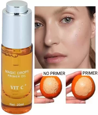 HUZURLU Premium Quality Professional Vitamin C Magic Drop Primer Oil Primer  - 20 ml(orange)