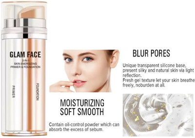 Emijun 2in1 primer and foundation best all skin type Primer  - 30 ml(transparant)