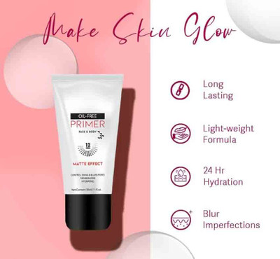 GABBU Smooth Base | Long Lasting Makeup Primer with Oil Control Primer  - 30 ml(Transparent)