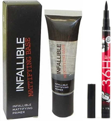 LOVE HUDA Waterproof Makeup Pore Minimizing Gel Primer For All Skin & Sketch Pen Eyeliner, Primer  - 35 ml(GEL)