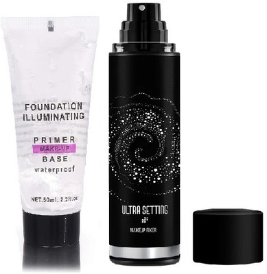 Arcanuy Ultra setting make up lock spray with smooth touch gel primer Primer  - 120 ml(Transparent)