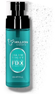 Million Colors All Day Tight Long Lasting Makeup Fixer Setting Spray Mist & Fix for All Skin's Primer  - 60 ml(Transparent)