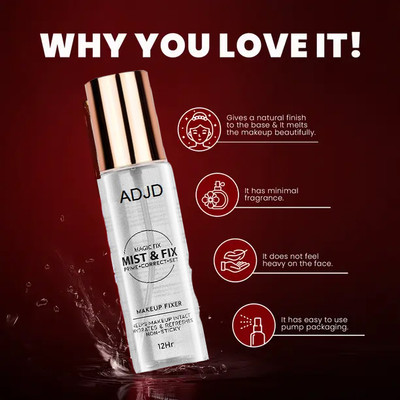 ADJD Long Lasting Budge Proof Oil Free Makeup fixer Primer  - 120 ml(TRANSPARANT)