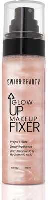 SWISS BEAUTY Glow Up Makeup Fixer Spray | Prep & Set | Dewy Radiance | Vitamin C Primer  - 100 ml(Transparent)