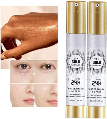 HUZURLU Professional Long Lasting Waterproof And Oil Free Face Makeup Primer Pack Of 2 Primer  - 60 ml(TRANSPARENT)
