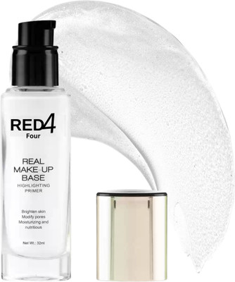 RED4 Real Makeup Base Highlighting Primer| Skin-Hydrating Poreless Primer 1 Primer  - 30 ml(white)