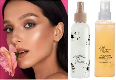 GABBU Long Lasting make up fixer Non sticky setting spray, Primer  - 240 ml(sliver, gold)