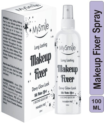 Mysmile Long Lasting Makeup Fixer Dewy Glow Look & Silk Matte Effect 5 Second Quick Dry Primer  - 100 ml(White)