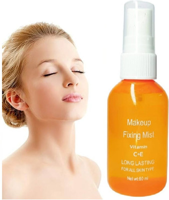 Latixmat Vitamin C+E Long Lasting Makeup Fixing Mist for All Skin Types Primer  - 60 ml(TRANSPARENT)