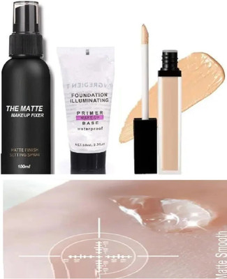 REIMICHI WATER-PROOF MAKEUP FIXER, LIQUID CONCEALER AND FACE PRIMER COMBO PACK FOR WOMEN(3 Items in the set)