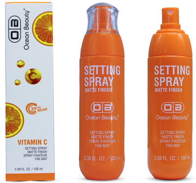 OB OCEAN BEAUTY Waterproof After Makeup Glow Setting Fixing Fixer Face Spray Mist Matte Finish Primer  - 100 ml(Vitamin C)