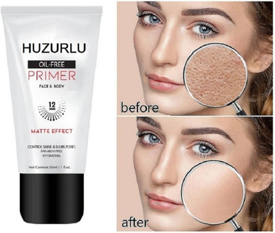 HUZURLU MATTE EFFECT OIL CONTROLS & BLURS PORES HYDRATING PACK OF 1 Primer  - 30 ml(TRANSPARENT)