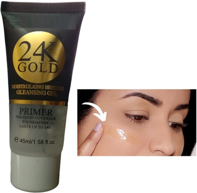 Luster Shine Waterproof Long Lasting & Hydrating Matte Poreless Face Gel  Primer  - 45 ml(Transparent)