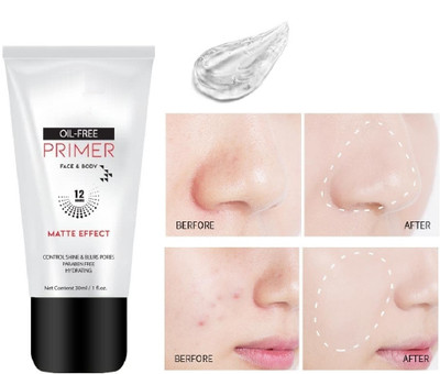 HUZURLU OIL FREE FACE & BODY MATTE EFFECT GEL PRIMER Primer  - 30 ml(TRANSPARENT)