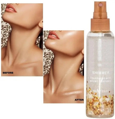 GFSU - GO FOR SOMETHING UNIQUE Korean Shimmer Fragrance mist Makeup Fixing Spray For Body Primer  - 120 ml(TRANSPARENT)