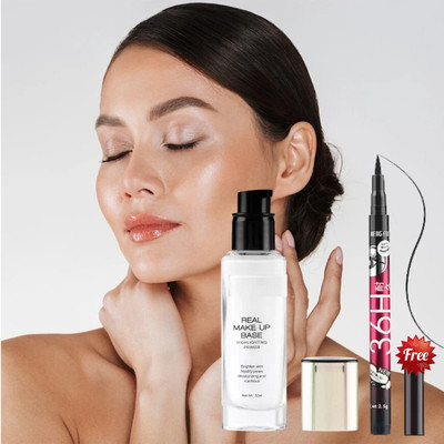 RED4 Makeup Base Highlighting Primer| Skin-Hydrating Poreless Primer with eyeliner Primer  - 30 ml(multi)