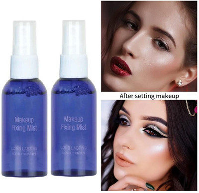 Latixmat Pack of 2 Setting Spray Long Lasting Makeup Fixer Spray for All Skin Types Primer  - 120 ml(TRANSPARENT)