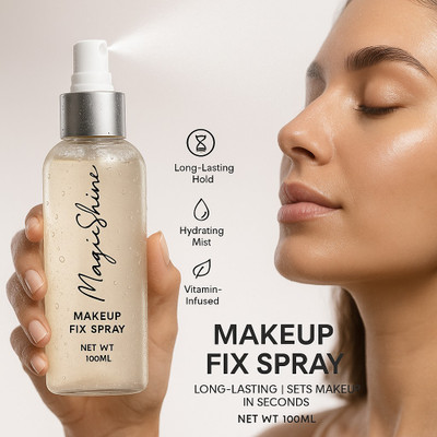FIDAH MagicShine Makeup Fix Spray | Long-Lasting Setting Mist | Primer  - 100 ml(Transparent)
