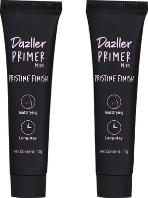 Dazller Pristine Finish - (Pack of 2) Smoothens Pores, Mattifying, Enriched with Aloe, Primer  - 10 g(Translucent)