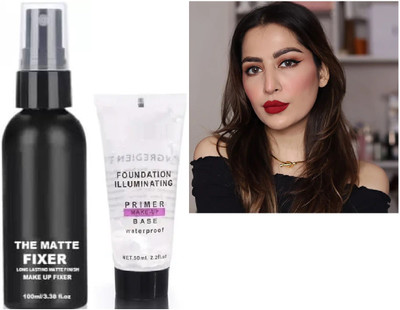GABBU MAKEUP BASE PRIMER WITH MAKEUP FIXER Primer FOR FACE MAKEUP Primer  - 180 ml(transperent)