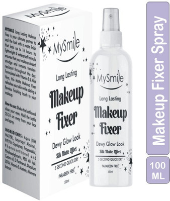 Mysmile Long Lasting Makeup Fixer Dewy Glow Look & Silk Matte Effect Primer  - 100 ml(White)
