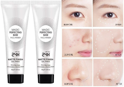 HUZURLU Professional Invisible Pore Contains Vitamin Oil-control Primer Pack Of 2 Primer  - 60 g(Transparent)