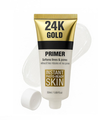 nuvya 24k gold pore minimizer gel primer – smooth finish makeup base Primer  - 50 ml(Transparent)