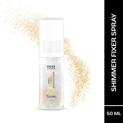 FACES CANADA Ultime Pro Shimmer Makeup Fixer Setting Spray Mini | Long Lasting Primer  - 50 ml(Shimmer)