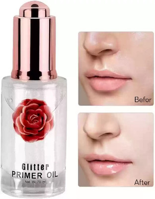 HUZURLU Use Glitter Rose Oil Makeup Base Smooth Texture Face  Primer  - 70 ml(transpernt)